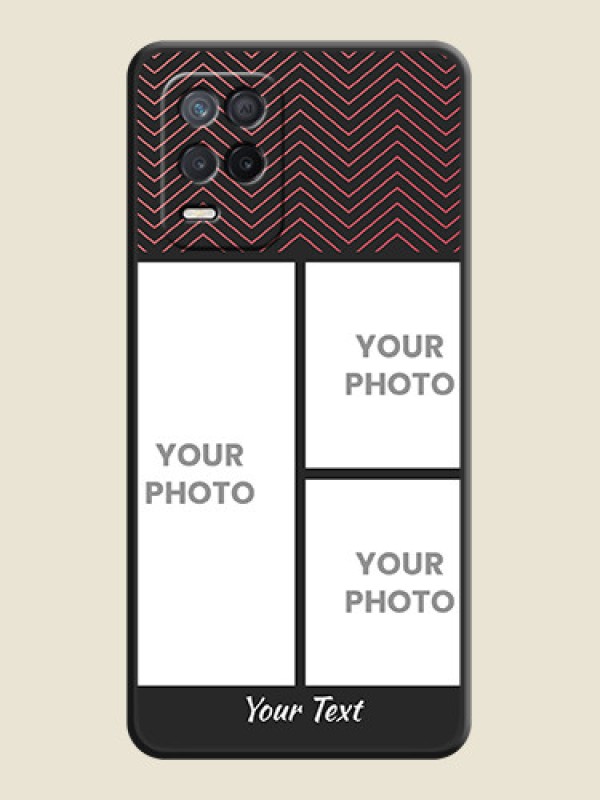 Custom Wave Pattern with 3 Image Holder on Space Black Custom Soft Matte Back Cover - Realme 8s 5G - alternate view