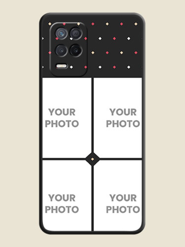 Custom Multicolor Dotted Pattern with 4 Image Holder on Space Black Custom Soft Matte Phone Cases - Realme 8s 5G - alternate view