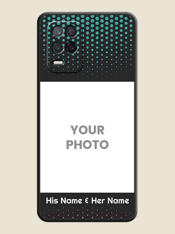 Custom Faded Dots with Grunge Photo Frame and Text on Space Black Custom Soft Matte Phone Cases - Realme 8s 5G - alternate view