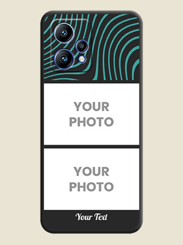 Custom Wave Pattern with 2 Image Holder on Space Black Personalized Soft Matte Phone Covers - Realme 9 4G - alternate view