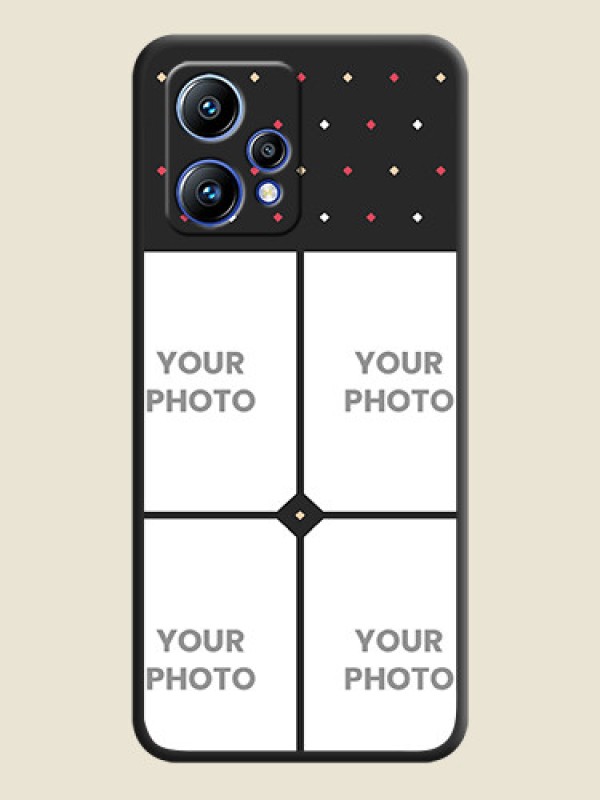 Custom Multicolor Dotted Pattern with 4 Image Holder on Space Black Custom Soft Matte Phone Cases - Realme 9 4G - alternate view