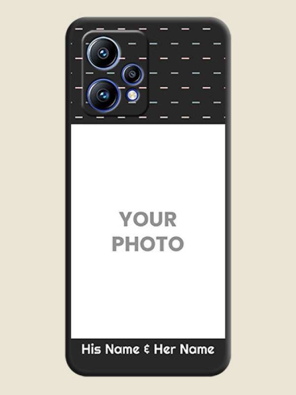 Custom Line Pattern Design with Text on Space Black Custom Soft Matte Phone Back Cover - Realme 9 4G - alternate view