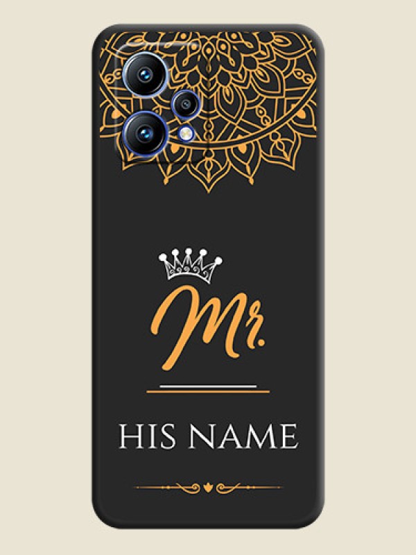 Custom Mr Name with Floral Design  on Personalised Space Black Soft Matte Cases - Realme 9 4G - alternate view