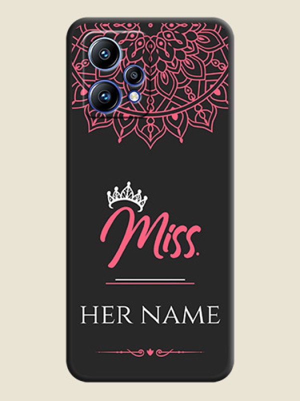 Custom Mrs Name with Floral Design on Space Black Personalized Soft Matte Phone Covers - Realme 9 4G - alternate view