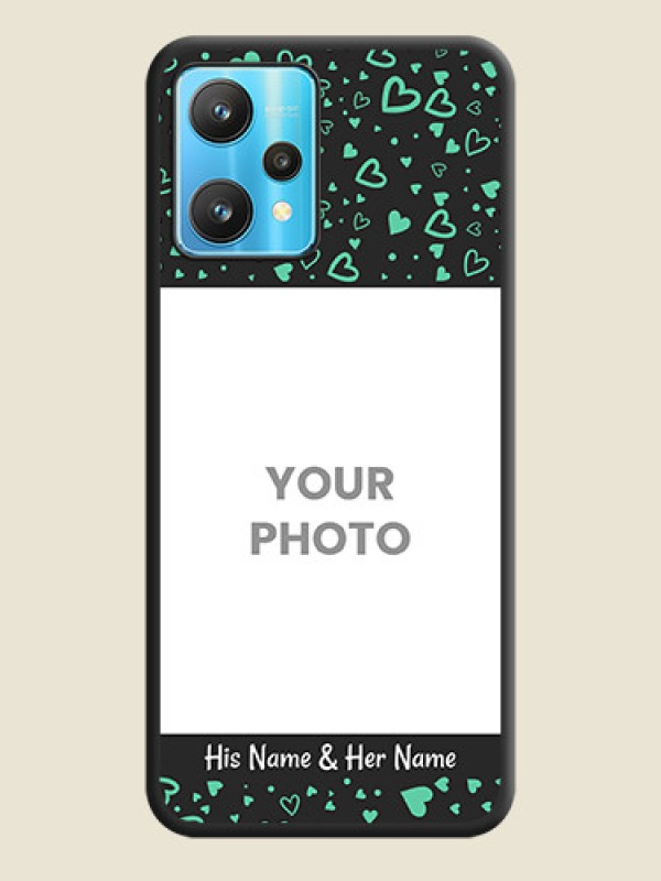 Custom Sea Green Indefinite Love Pattern on Photo on Space Black Soft Matte Mobile Cover - Realme 9 Pro 5G - alternate view