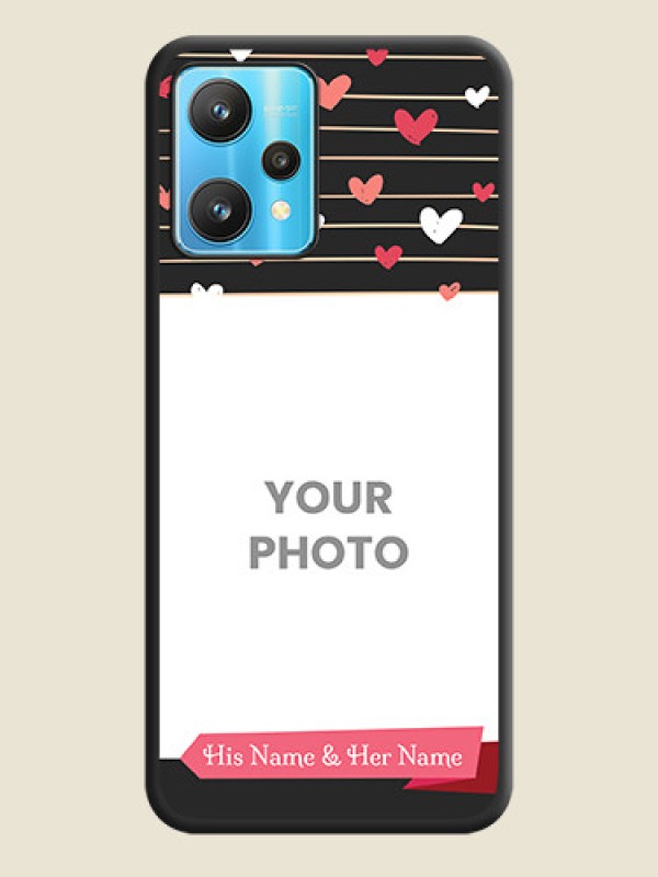 Custom Love Pattern with Name on Pink Ribbon  on Photo on Space Black Soft Matte Back Cover - Realme 9 Pro 5G - alternate view