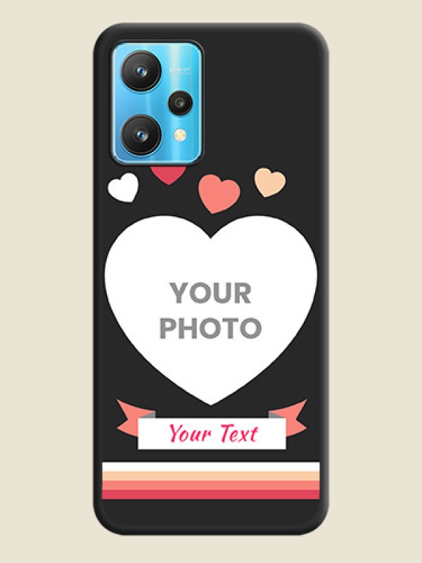 Custom Love Shaped Photo with Colorful Stripes on Personalised Space Black Soft Matte Cases - Realme 9 Pro 5G - alternate view