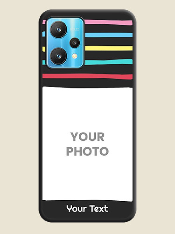 Custom Multicolor Lines with Image on Space Black Personalized Soft Matte Phone Covers - Realme 9 Pro 5G - alternate view