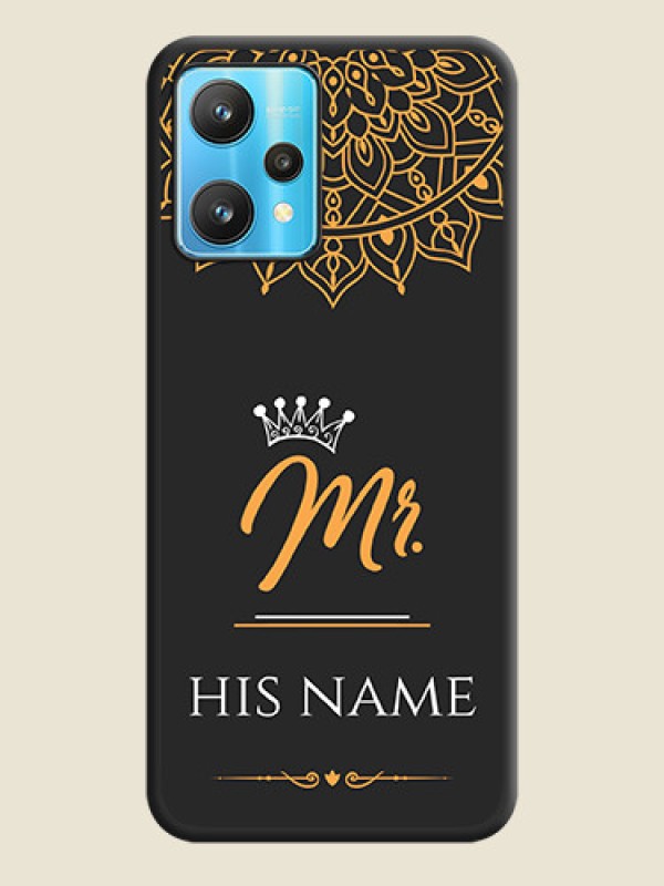 Custom Mr Name with Floral Design  on Personalised Space Black Soft Matte Cases - Realme 9 Pro 5G - alternate view