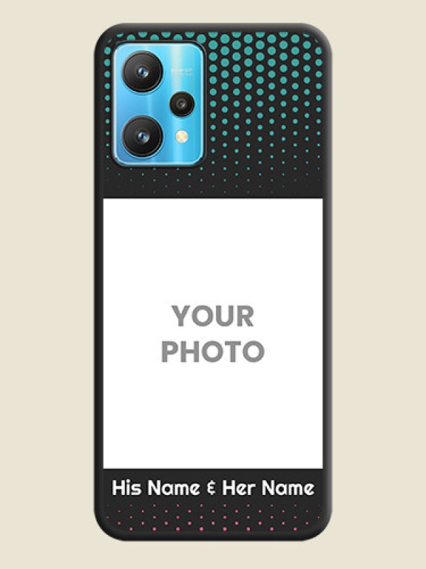 Custom Faded Dots with Grunge Photo Frame and Text on Space Black Custom Soft Matte Phone Cases - Realme 9 Pro 5G - alternate view