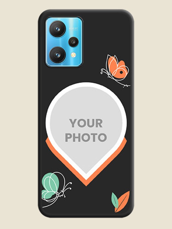 Custom Upload Pic With Simple Butterly Design On Space Black Personalized Soft Matte Phone Covers -Realme 9 Pro 5G - alternate view