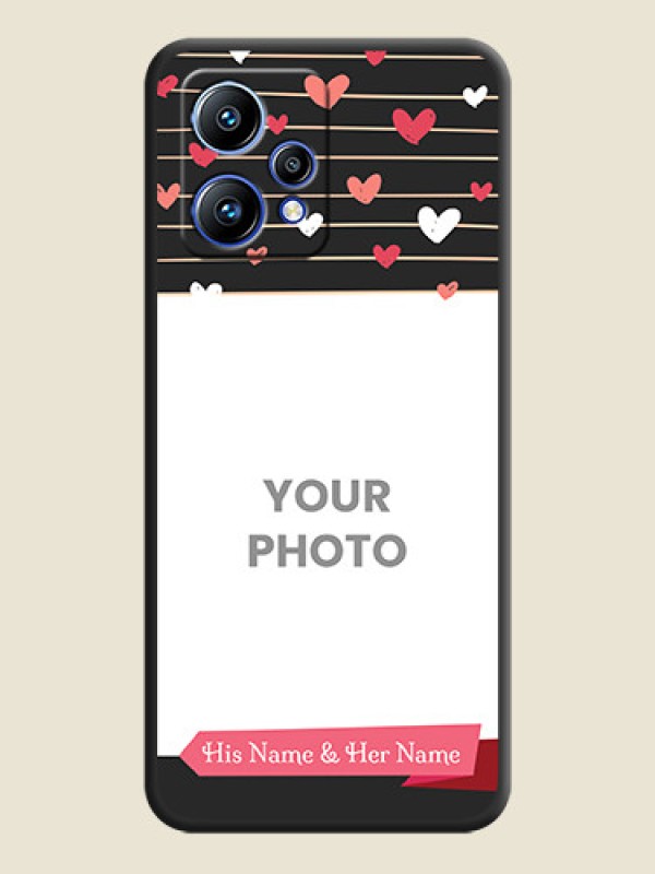 Custom Love Pattern with Name on Pink Ribbon  on Photo on Space Black Soft Matte Back Cover - Realme 9 Pro Plus 5G - alternate view