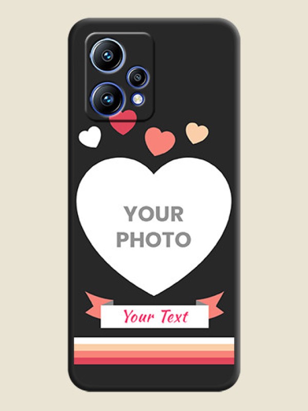 Custom Love Shaped Photo with Colorful Stripes on Personalised Space Black Soft Matte Cases - Realme 9 Pro Plus 5G - alternate view