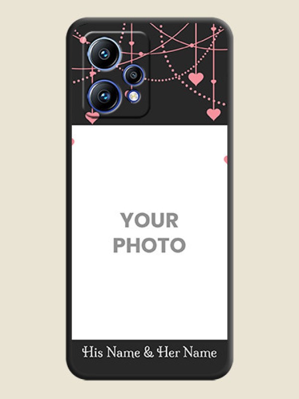 Custom Pink Love Hangings with Text on Space Black Custom Soft Matte Back Cover - Realme 9 Pro Plus 5G - alternate view