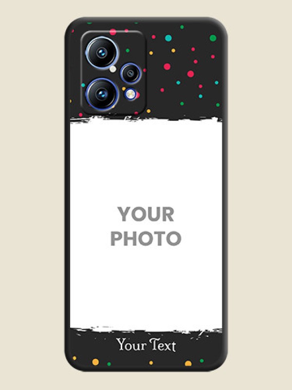 Custom Multicolor Dotted Pattern with Text on Space Black Custom Soft Matte Phone Back Cover - Realme 9 Pro Plus 5G - alternate view