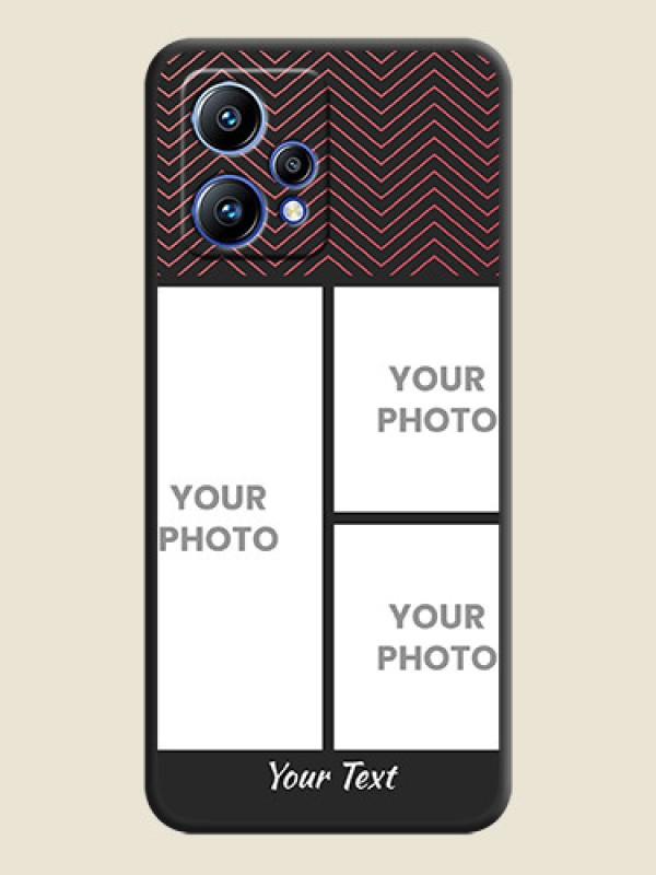 Custom Wave Pattern with 3 Image Holder on Space Black Custom Soft Matte Back Cover - Realme 9 Pro Plus 5G - alternate view