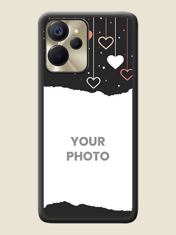 Custom Love Hangings with Splash Wave Picture on Space Black Custom Soft Matte Phone Back Cover - Realme 9i 5G - alternate view
