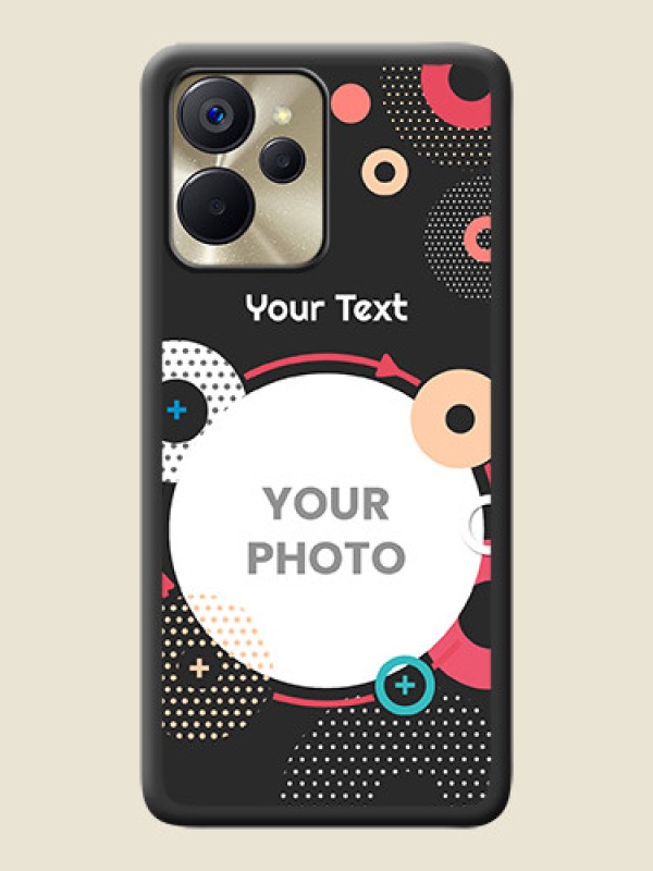 Custom Multicoloured Round Image on Personalised Space Black Soft Matte Cases - Realme 9i 5G - alternate view