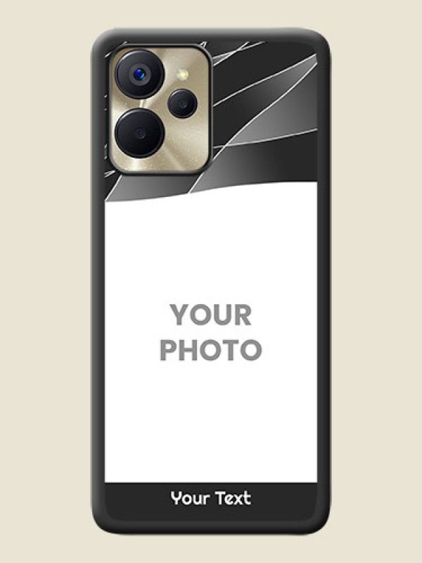 Custom Mixed Wave Lines on Photo on Space Black Soft Matte Mobile Cover - Realme 9i 5G - alternate view