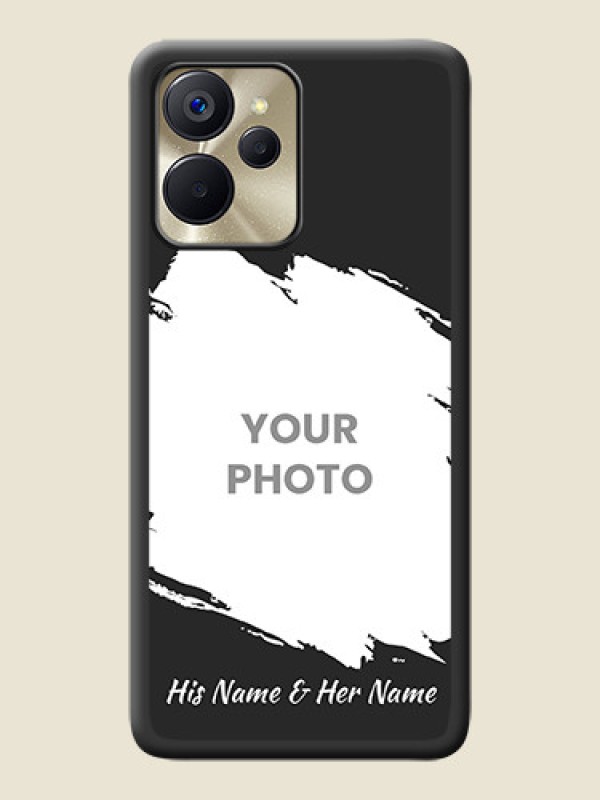 Custom Grunge Brush Strokes on Photo on Space Black Soft Matte Back Cover - Realme 9i 5G - alternate view