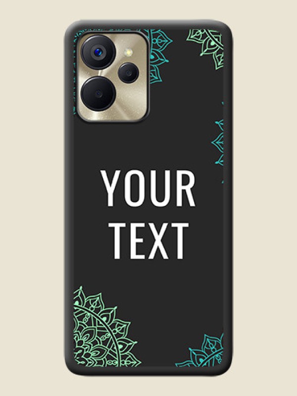 Custom Your Name with Floral Design on Space Black Custom Soft Matte Back Cover - Realme 9i 5G - alternate view