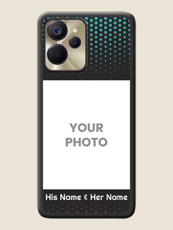 Custom Faded Dots with Grunge Photo Frame and Text on Space Black Custom Soft Matte Phone Cases - Realme 9i 5G - alternate view