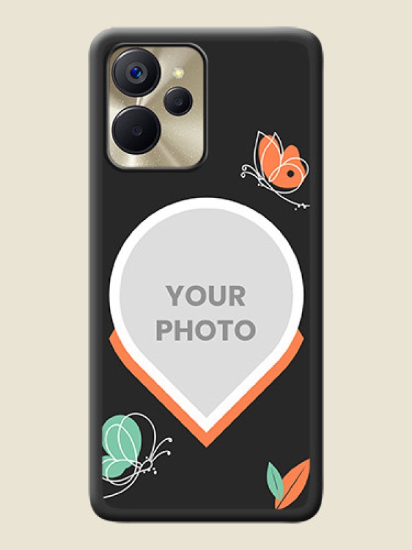 Custom Upload Pic With Simple Butterly Design On Space Black Personalized Soft Matte Phone Covers -Realme 9I 5G - alternate view