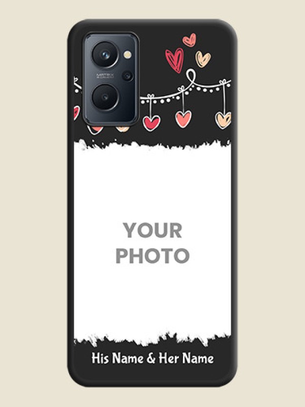 Custom Pink Love Hangings with Name on Space Black Custom Soft Matte Phone Cases - Realme 9i - alternate view