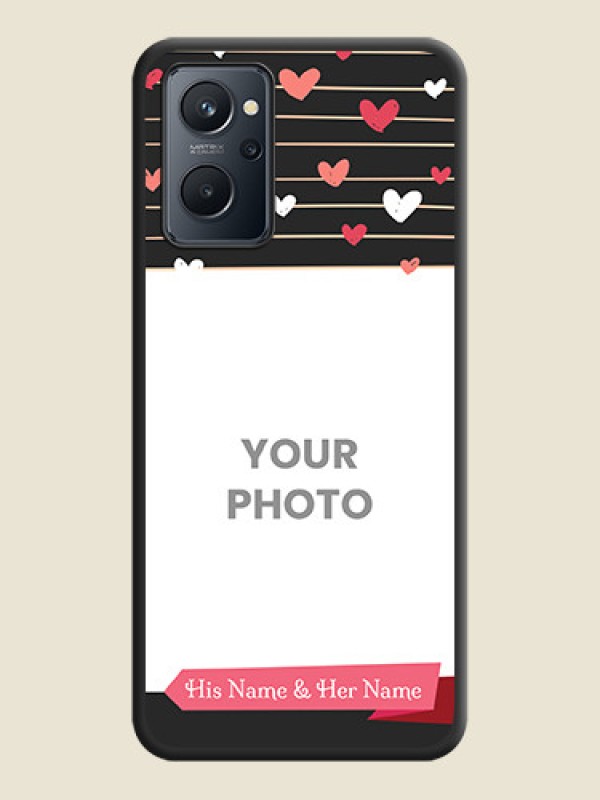 Custom Love Pattern with Name on Pink Ribbon  on Photo on Space Black Soft Matte Back Cover - Realme 9i - alternate view