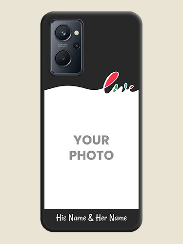 Custom Fall in Love Pattern with Picture on Photo on Space Black Soft Matte Mobile Case - Realme 9i - alternate view