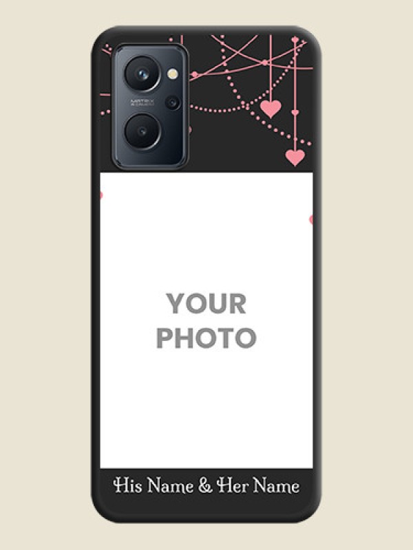 Custom Pink Love Hangings with Text on Space Black Custom Soft Matte Back Cover - Realme 9i - alternate view