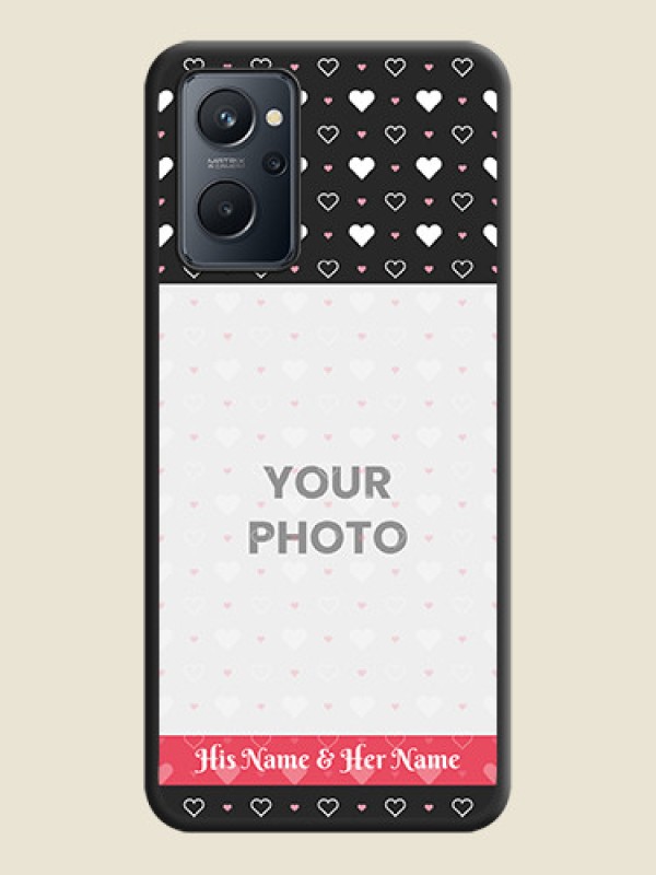 Custom White Color Love Symbols with Text Design on Photo on Space Black Soft Matte Phone Cover - Realme 9i - alternate view