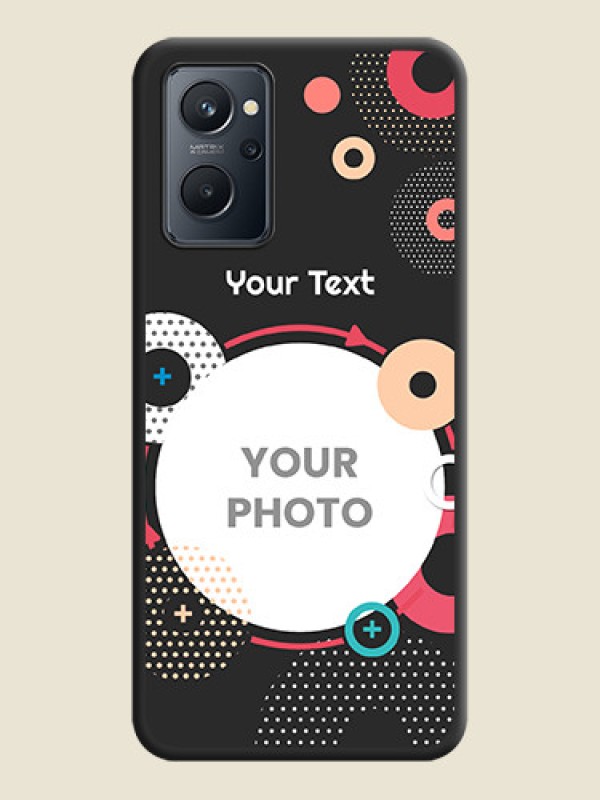 Custom Multicoloured Round Image on Personalised Space Black Soft Matte Cases - Realme 9i - alternate view