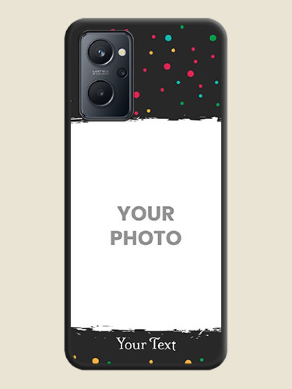 Custom Multicolor Dotted Pattern with Text on Space Black Custom Soft Matte Phone Back Cover - Realme 9i - alternate view