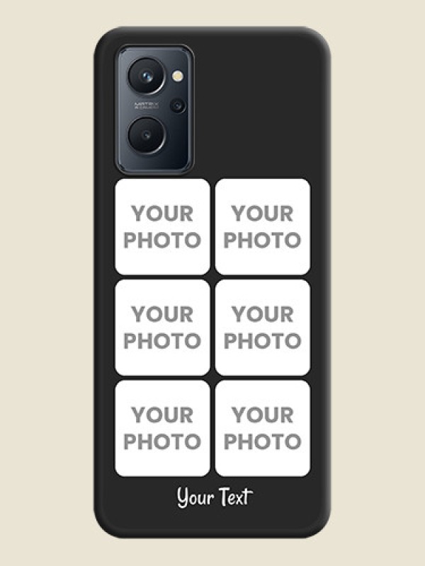 Custom Floral Art with 6 Image Holder on Photo on Space Black Soft Matte Mobile Case - Realme 9i - alternate view