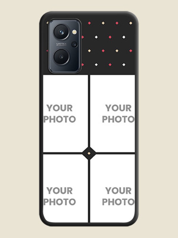 Custom Multicolor Dotted Pattern with 4 Image Holder on Space Black Custom Soft Matte Phone Cases - Realme 9i - alternate view