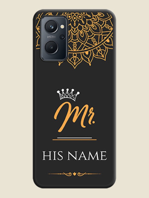Custom Mr Name with Floral Design  on Personalised Space Black Soft Matte Cases - Realme 9i - alternate view