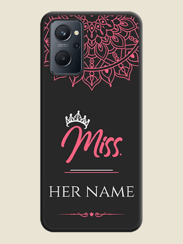 Custom Mrs Name with Floral Design on Space Black Personalized Soft Matte Phone Covers - Realme 9i - alternate view