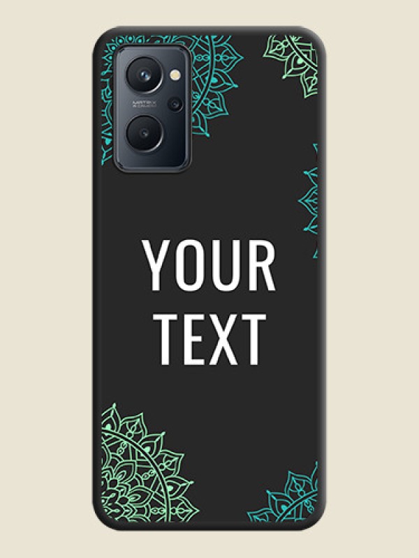 Custom Your Name with Floral Design on Space Black Custom Soft Matte Back Cover - Realme 9i - alternate view