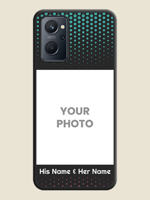 Custom Faded Dots with Grunge Photo Frame and Text on Space Black Custom Soft Matte Phone Cases - Realme 9i - alternate view