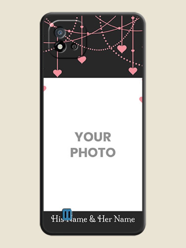 Custom Pink Love Hangings with Text on Space Black Custom Soft Matte Back Cover - Realme C11 2021 - alternate view