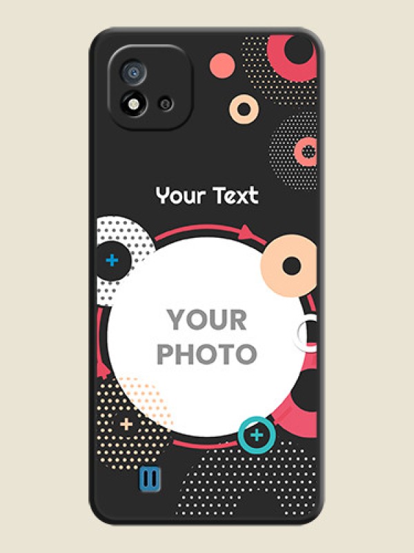 Custom Multicoloured Round Image on Personalised Space Black Soft Matte Cases - Realme C11 2021 - alternate view