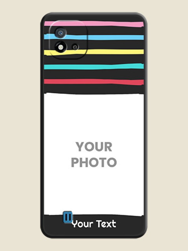 Custom Multicolor Lines with Image on Space Black Personalized Soft Matte Phone Covers - Realme C11 2021 - alternate view