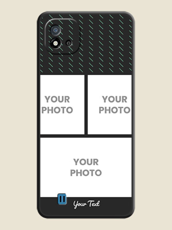 Custom Cross Dotted Pattern with 2 Image Holder  on Personalised Space Black Soft Matte Cases - Realme C11 2021 - alternate view
