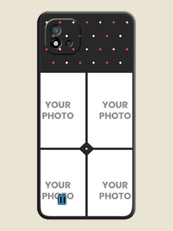 Custom Multicolor Dotted Pattern with 4 Image Holder on Space Black Custom Soft Matte Phone Cases - Realme C11 2021 - alternate view