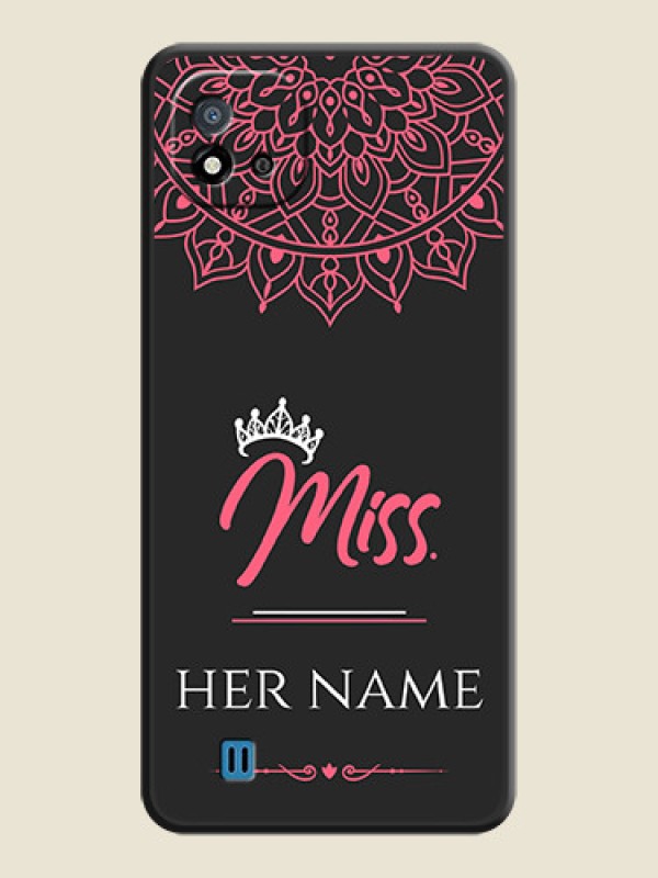 Custom Mrs Name with Floral Design on Space Black Personalized Soft Matte Phone Covers - Realme C11 2021 - alternate view