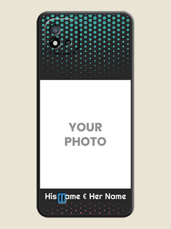 Custom Faded Dots with Grunge Photo Frame and Text on Space Black Custom Soft Matte Phone Cases - Realme C11 2021 - alternate view