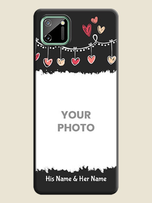 Custom Pink Love Hangings with Name on Space Black Custom Soft Matte Phone Cases - Realme C11 - alternate view