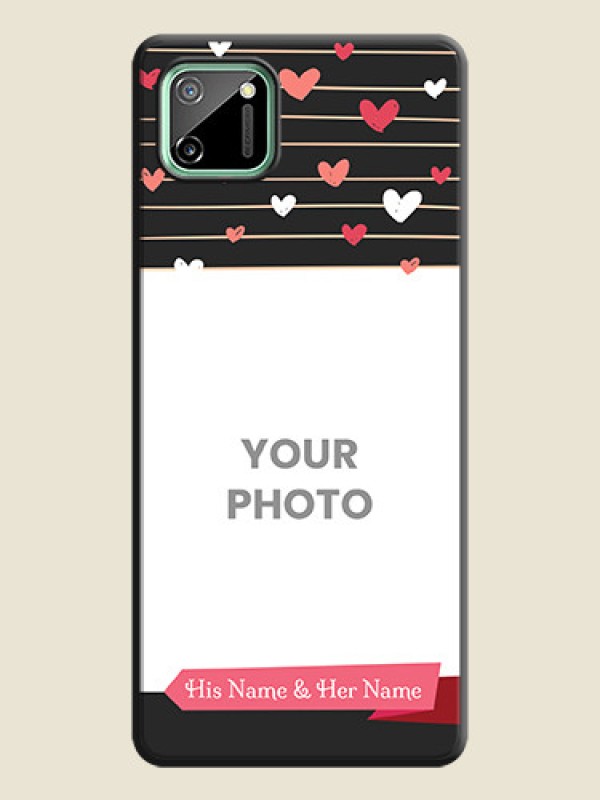 Custom Love Pattern with Name on Pink Ribbon  - Photo on Space Black Soft Matte Back Cover - Realme C11 - alternate view
