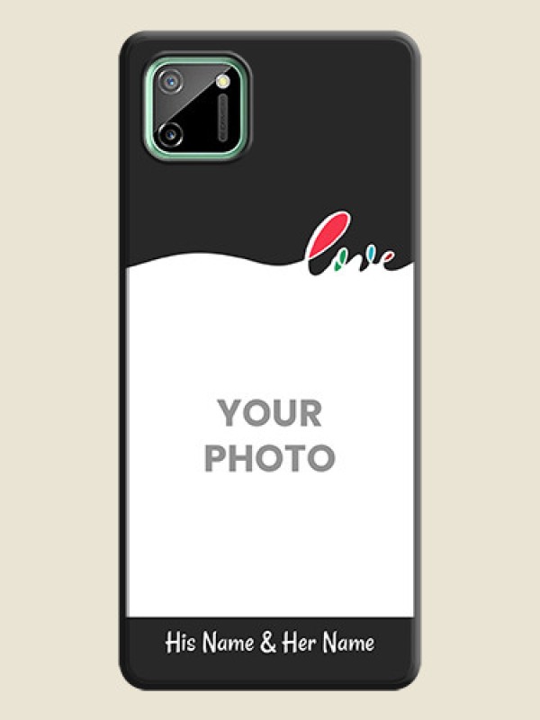 Custom Fall in Love Pattern with Picture - Photo on Space Black Soft Matte Mobile Case - Realme C11 - alternate view